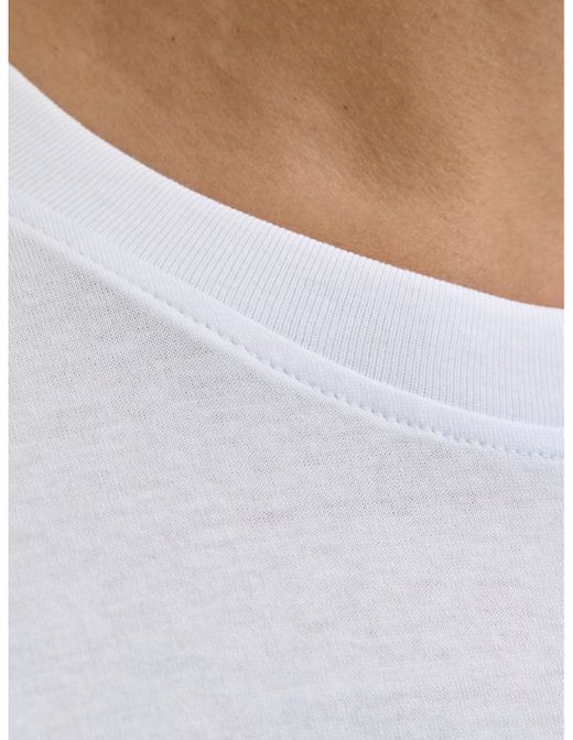 Camiseta m/c con print branding Jack & Jones White