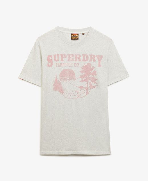 Camiseta m/c con print branding Superdry Ice Marl
