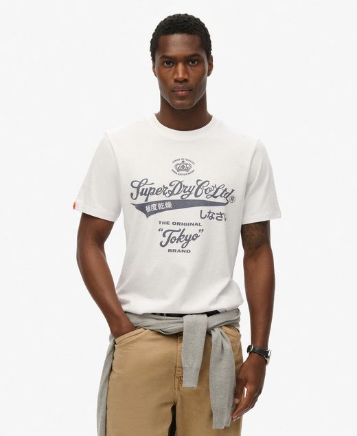 Camiseta m/c con print branding Superdry Optic