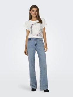 Camiseta m/c con print Chase the sun Only Cloud Dancer