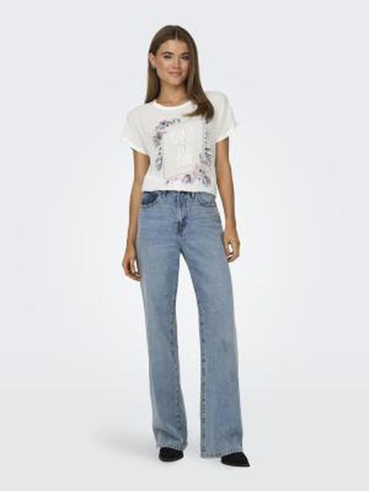 Camiseta m/c con print Chase the sun Only Cloud Dancer