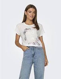 Camiseta m/c con print Chase the sun Only Cloud Dancer