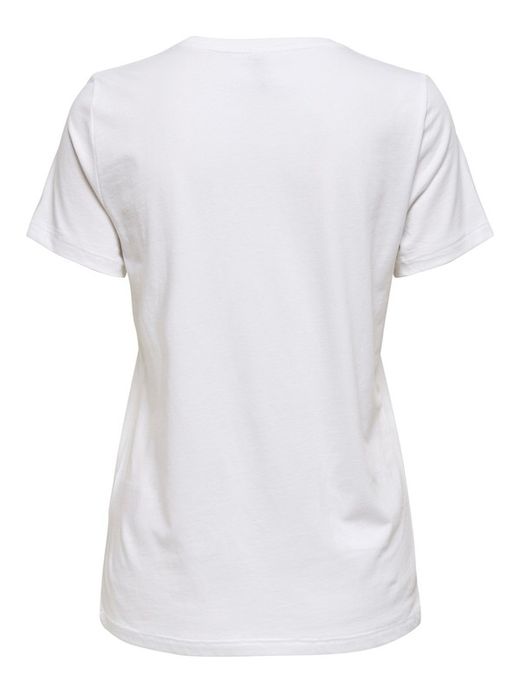 Camiseta m/c con print engomado Only Bright White 1
