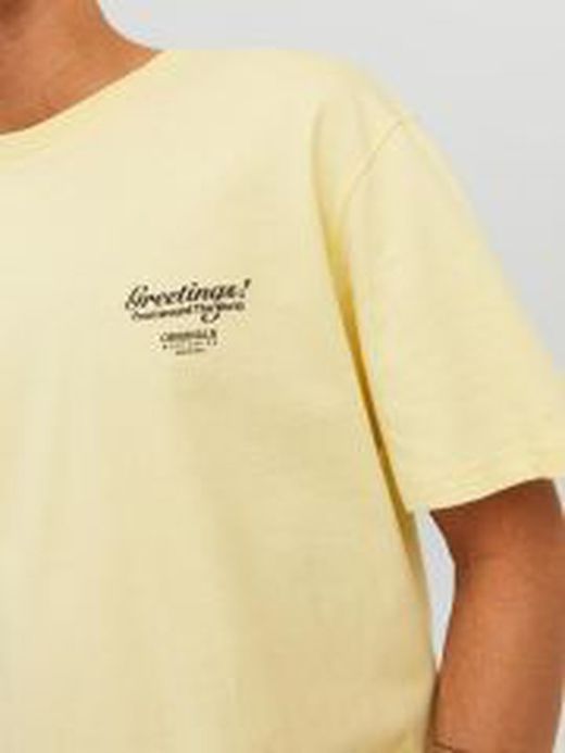 Camiseta m/c con print espalda Jack & Jones Yellow