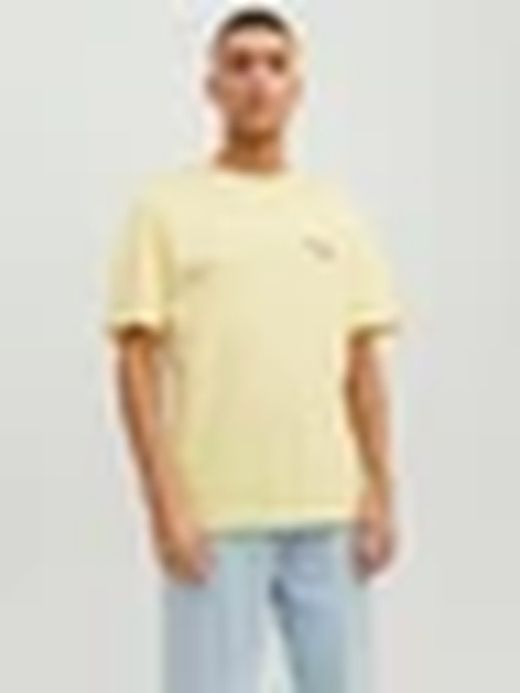 Camiseta m/c con print espalda Jack & Jones Yellow