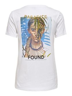 Camiseta m/c con print espalda Only Bright White