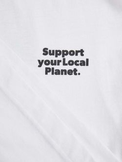 Camiseta m/c con print espalda planeta tierra & mensaje Jack & Jones Bright White