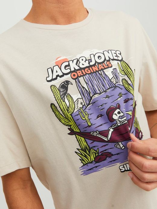 Camiseta m/c con print esqueleto hamaca Jack & Jones Moonbean