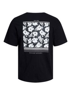 Camiseta m/c con print floral espalda Jack & Jones Black