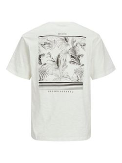 Camiseta m/c con print floral espalda Jack & Jones Cloud Dancer