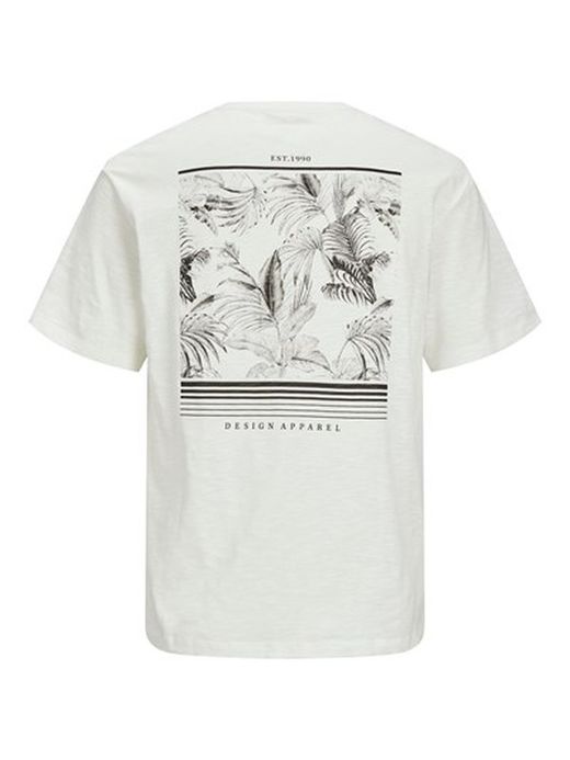 Camiseta m/c con print floral espalda Jack & Jones Cloud Dancer