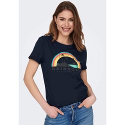Camiseta m/c con print isla & arco iris Only Navy Blazer