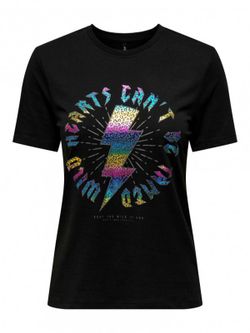 Camiseta m/c con print Lightning Only Black