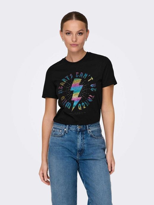 Camiseta m/c con print Lightning Only Black