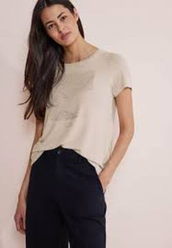 Camiseta m/c con print metalizado Under the sea Street One Sand