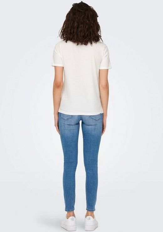 Camiseta m/c con print palmeras Only Cloud Dancer