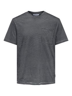 Camiseta m/c con rayas finas Only & Sons Dark Navy
