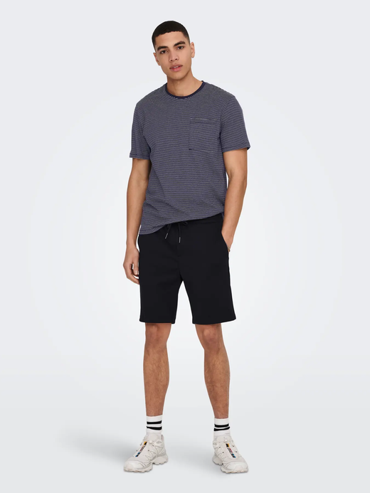 Camiseta m/c con rayas finas Only & Sons Dark Navy