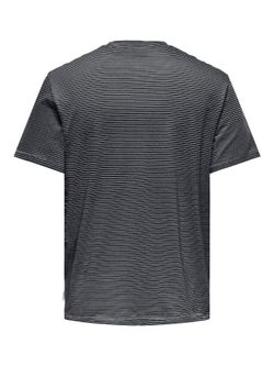 Camiseta m/c con rayas finas Only & Sons Dark Navy