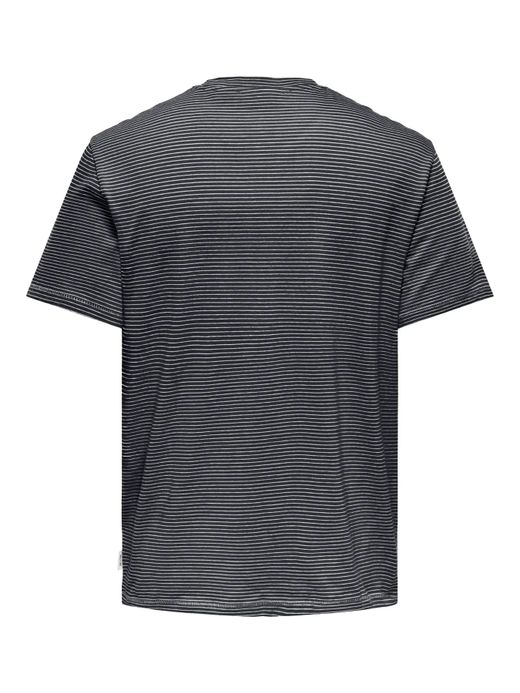 Camiseta m/c con rayas finas Only & Sons Dark Navy