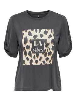Camiseta m/c con serigrafía animal print Only Black