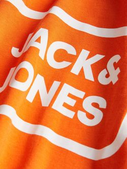Camiseta m/c con serigrafía branding Jack & Jones Orange