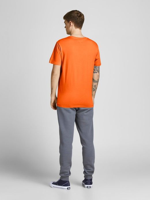 Camiseta m/c con serigrafía branding Jack & Jones Orange