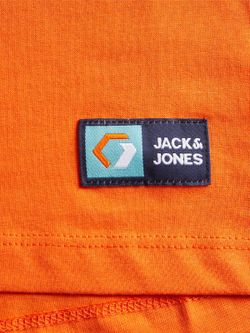 Camiseta m/c con serigrafía branding Jack & Jones Orange