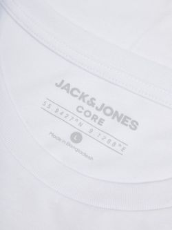 Camiseta m/c con serigrafía branding Jack & Jones White