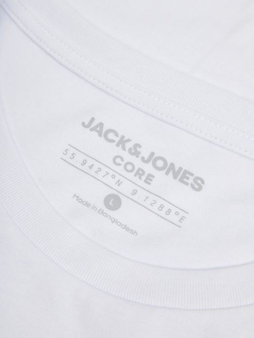 Camiseta m/c con serigrafía branding Jack & Jones White