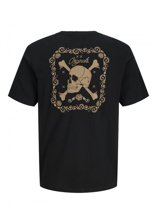 Camiseta m/c con serigrafía calavera Jack & Jones Black