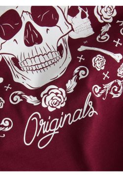 Camiseta m/c con serigrafía calavera Jack & Jones Red