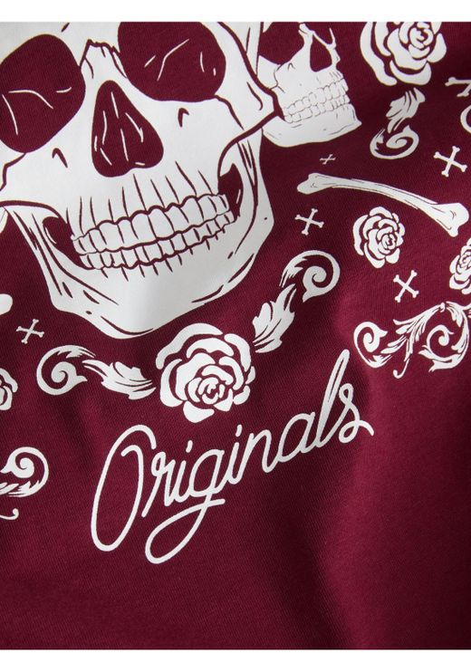 Camiseta m/c con serigrafía calavera Jack & Jones Red
