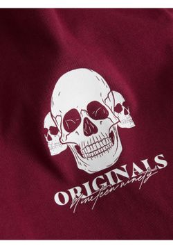 Camiseta m/c con serigrafía calavera Jack & Jones Red