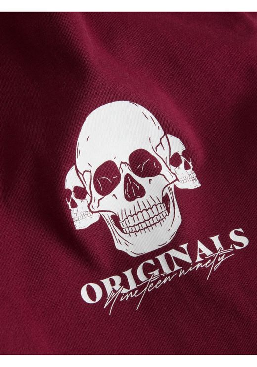 Camiseta m/c con serigrafía calavera Jack & Jones Red