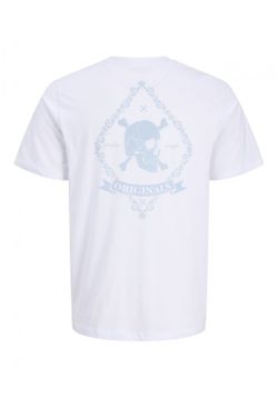 Camiseta m/c con serigrafía calavera Jack & Jones White