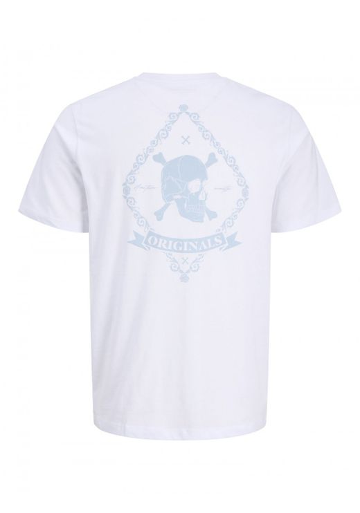 Camiseta m/c con serigrafía calavera Jack & Jones White