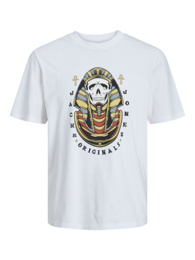 Camiseta m/c con serigrafía faraón Jack & Jones Bright White