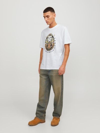 Camiseta m/c con serigrafía faraón Jack & Jones Bright White