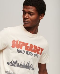 Camiseta m/c con skyline NY Superdry Oatmeal