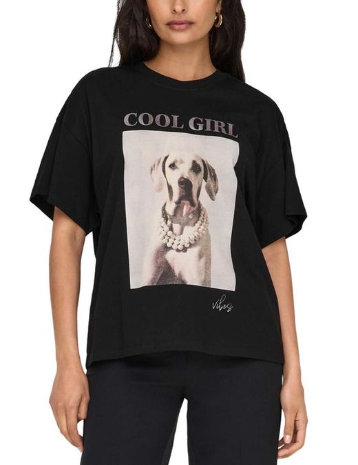 Camiseta m/c "Cool girl" Only Black