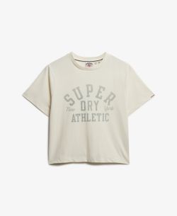 Camiseta m/c corta oversize Superdry Bone White