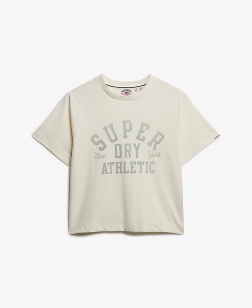 Camiseta m/c corta oversize Superdry Bone White