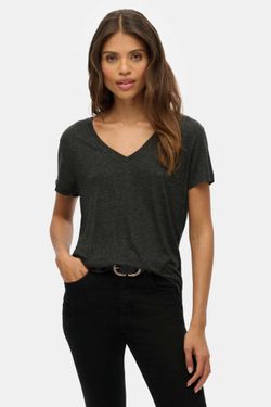 Camiseta m/c de cuello pico Superdry Black