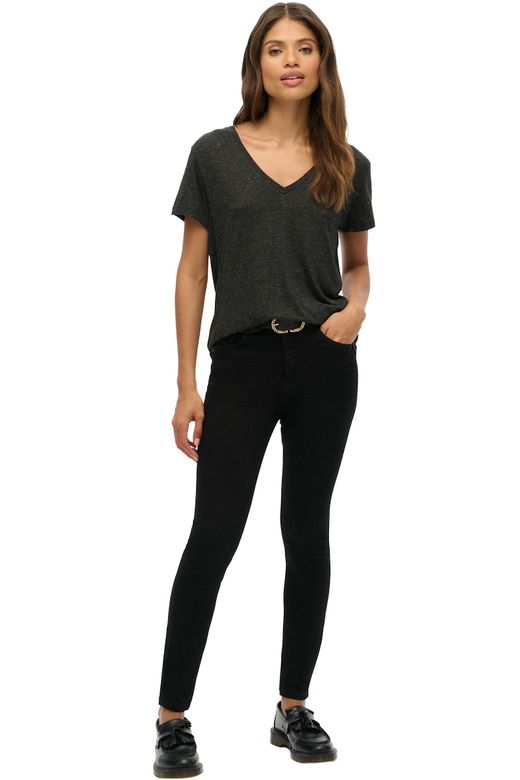 Camiseta m/c de cuello pico Superdry Black