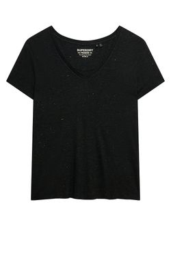 Camiseta m/c de cuello pico Superdry Black