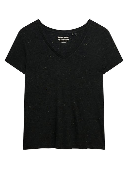 Camiseta m/c de cuello pico Superdry Black