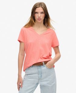 Camiseta m/c de cuello pico Superdry Peach Whip
