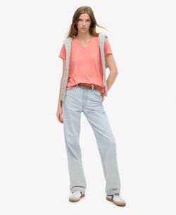 Camiseta m/c de cuello pico Superdry Peach Whip