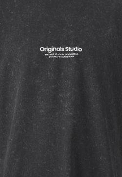 Camiseta m/c delavada con letras Originals Studio Jack & Jones Black